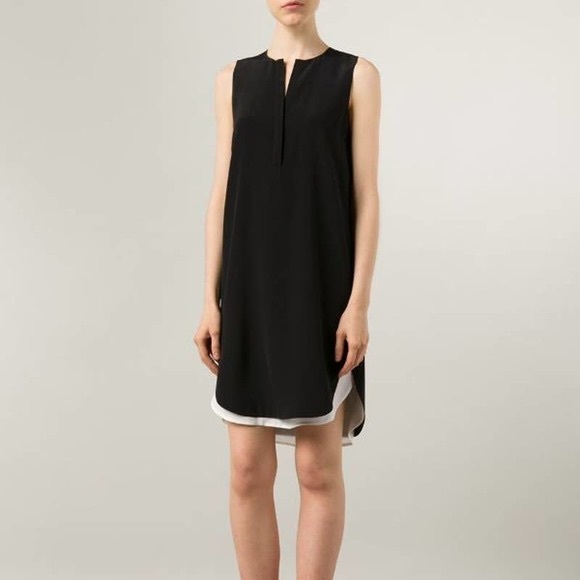 Black Cream silk shift dress Vince size XS - Picture 3 of 3